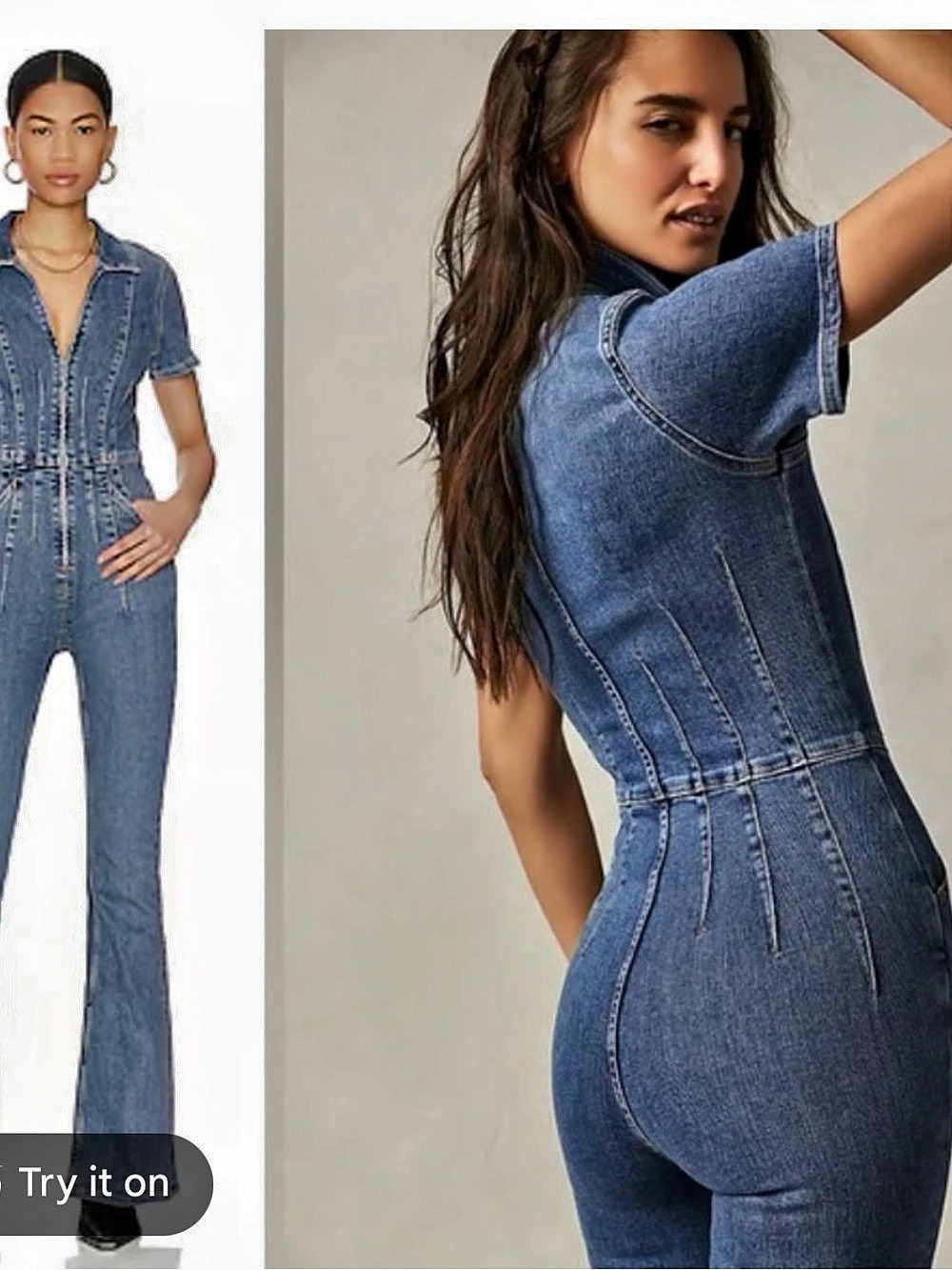 We The Free Jayde Flare Jumpsuit Blue Size Small Like New